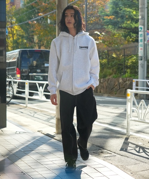 THRASHER（スラッシャー） パーカー 裏起毛 HOMETOWN emb ZIP HOODIE