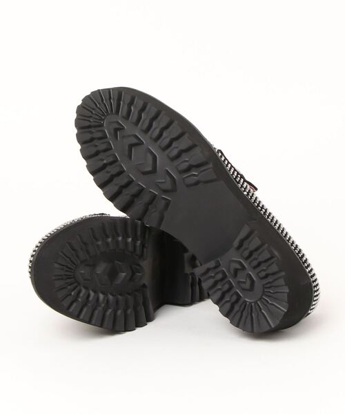 ALL BLACK ローファー キラキラ厚底ローファー レディース