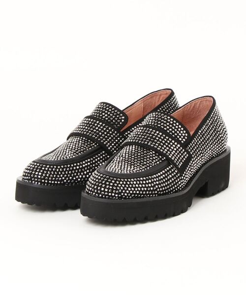 【数量限定】 ALL BLACK ローファー キラキラ厚底ローファー レディース 靴