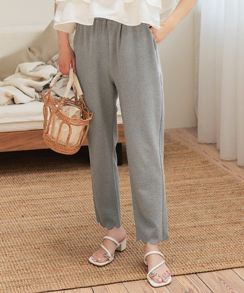 DONOBAN（ドノバン） スラックス パンツ 裾スカラップパンツ