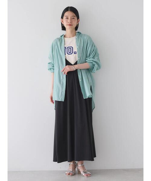 tシャツ ネック付きフロッキープルオーバー レディース アメリカンホリック AMERICAN HOLIC フロッキーロゴカットプル