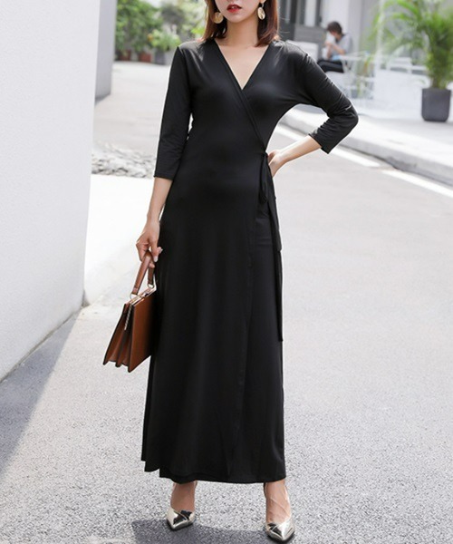 【美品】カシュクールラップワンピース VIS ワンピース 「WEB限定」カシュクールラップワンピース