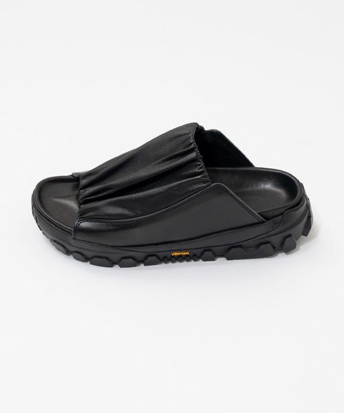 MAISON SPECIAL ブラック スライドサンダル MAISON SPECIAL サンダル Stretch Cut Off Sandals/ストレッチ