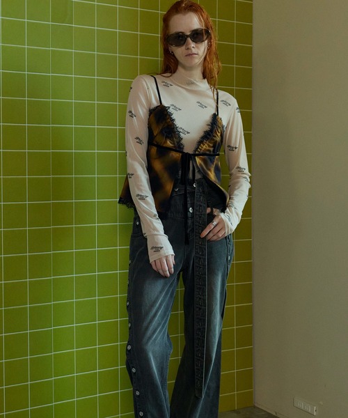トップス BLESSING Flocky Print Turtleneck Tops MAISON SPECIAL tシャツ BLESSING Flocky Print Turtleneck Tops