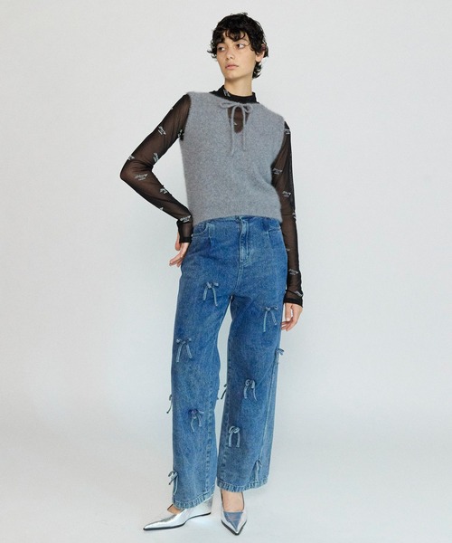 トップス BLESSING Flocky Print Turtleneck Tops MAISON SPECIAL tシャツ BLESSING Flocky Print Turtleneck Tops