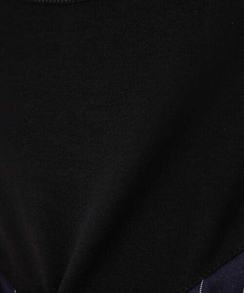 AULA tシャツ AULA/アウラ/別注ストライプフリル切替トップス