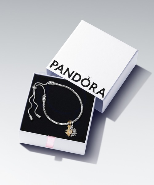 ☆美品☆パンドラPANDORA シルバー スプリットチャーム PANDORA チャーム スプリッタブル サン ＆ ムーン ダングル