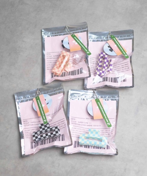 ヘアクリップ 「youonlyliveonce」チェッカーデザイン　ヘアクリップ | you only live once | 04