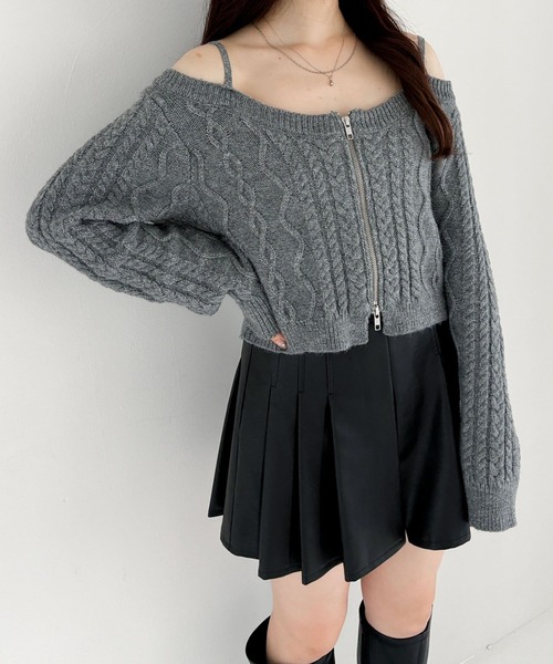 SeaRoomlynn 2wayニットケーブルジャケット新品 ヘザーグレー SeaRoomlynn - SeaRoomlynn 2wayニットケーブルジャケット新品 ヘザー