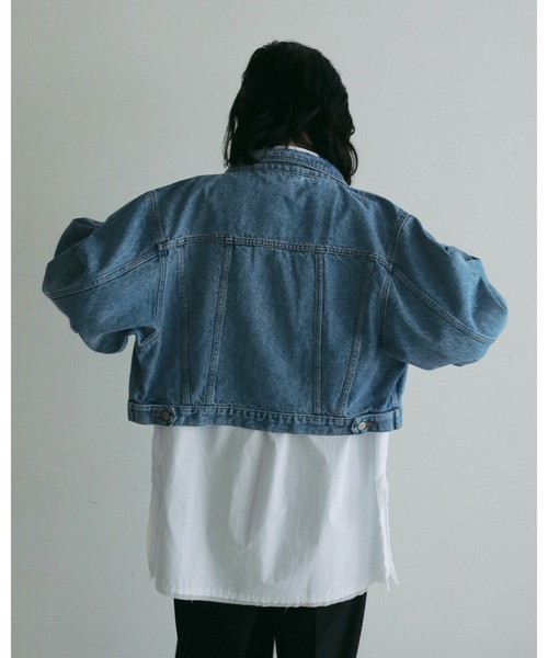 anuke（アンヌーク） ノーカラーコート コート Short Denim Jacket