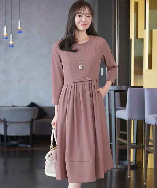 Tiaclasse ワンピース リボンベルトフレアワンピース : ZOZOTOWN Yahoo