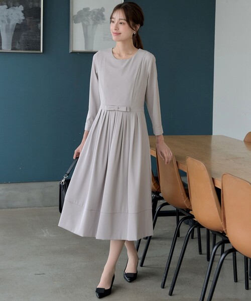 Tiaclasse ワンピース リボンベルトフレアワンピース : ZOZOTOWN Yahoo