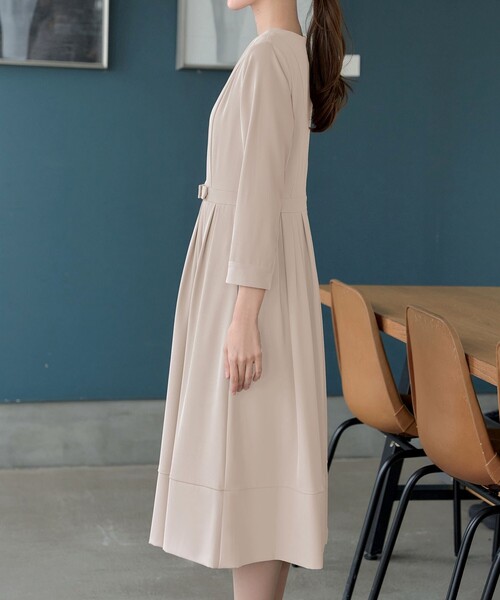 Tiaclasse ワンピース リボンベルトフレアワンピース : ZOZOTOWN Yahoo