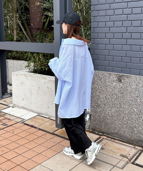 「ISOOK」 ドルマンスリーブシャツ FREE ブルー レディース I-SOOK 「ISOOK」 ドルマンスリーブシャツ FREE ブルー