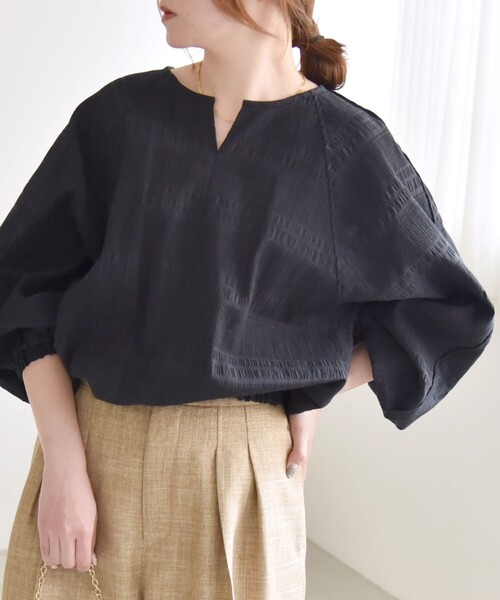 ブラウス シャツ リラクシープリーツシャツ レディース axes femme ブラウス シャツ チェーン付プリーツシャツ