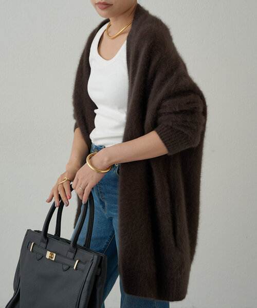 Loungedress（ラウンジドレス） 7分袖ニットカーディガン FREE