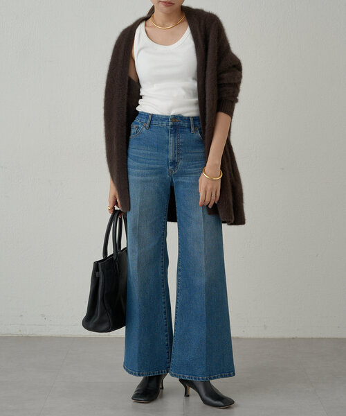 Loungedress（ラウンジドレス） 7分袖ニットカーディガン FREE