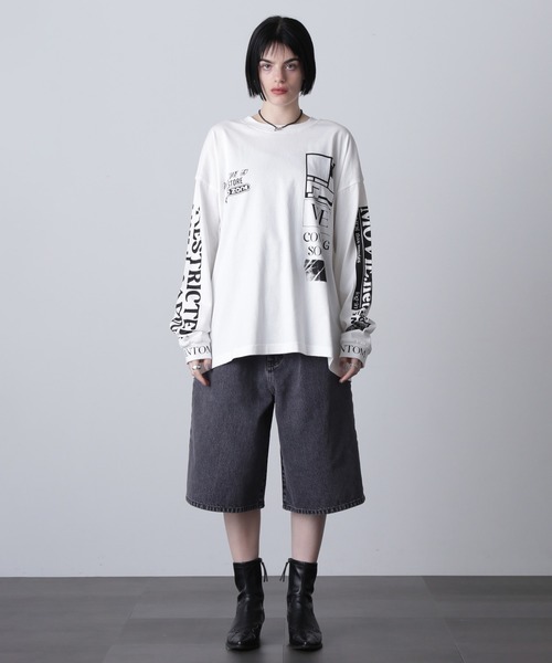 ROSE BUD tシャツ (OKIRAKU×ROSEBUD)スリーブプリントロンT