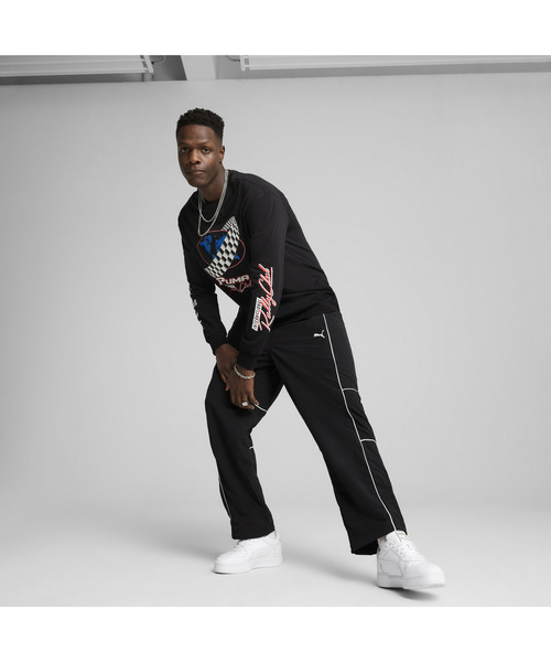 PUMA サイドストライプ ジャージパンツ S ブラック/グレー PUMA ジャージ メンズ 下 プーマ ロングパンツ SHADOW STRIPE