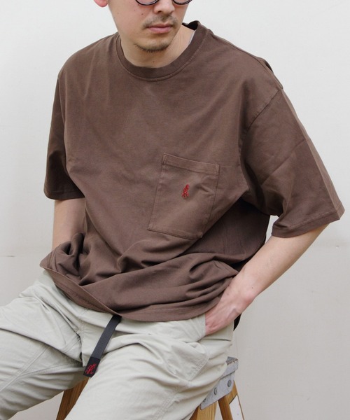 tシャツ Gramicci/グラミチ　ピグメントワンポイントTEE　ONE POINT TEE PIGMENT DYED　G304-OGJ-PG レデ
