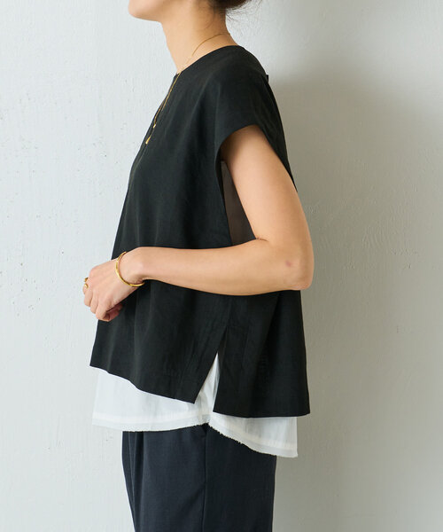 BEARDSLEY ブラウス シャツ リネンショートベスト レディース
