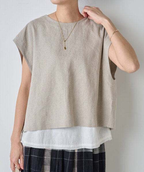 BEARDSLEY ブラウス シャツ リネンショートベスト レディース
