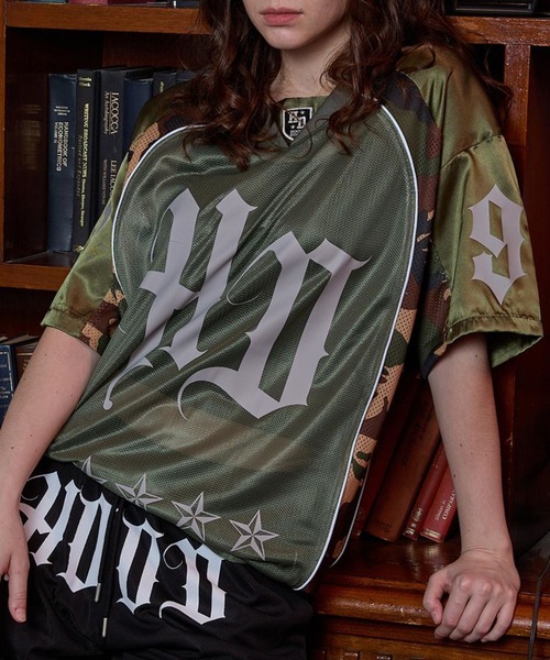 tシャツ 半袖 「UNISEX」HOODHOOD／CAMOメッシュT レディース メンズ