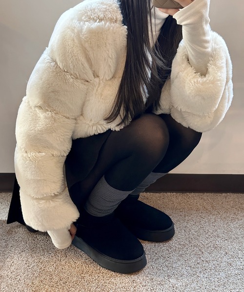「by muni:r」 ショートブーツ LARGE キャメル レディース_画像4