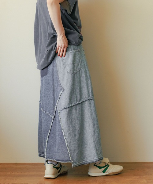 niko and. リメイクデニムスカート新品 niko and（ニコアンド）の「【MODE NORM CORE】リメイク風