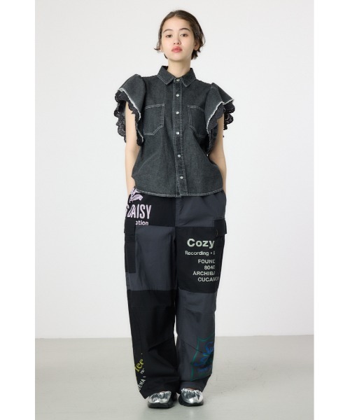 ブラウス シャツ 「ZOZO限定商品」レース×デニムバルーンスリーブシャツ レディース youdear_zp-cl-021