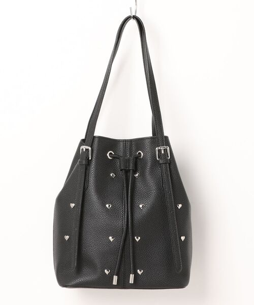 ☆新品☆早い者勝ち❗ギフトにも❕【BAG収納♪△スタッズ△♪】防寒ふぁー❗ フリーズ マート FREE'S MART ハートスタッズバッグ （ブラック