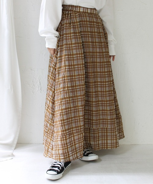 scye サイ　マドラスチェック　リネン100%　ロングスカート　サイズ38 URBAN RESEARCH Sonny Label スカート リネン混マドラスチェック