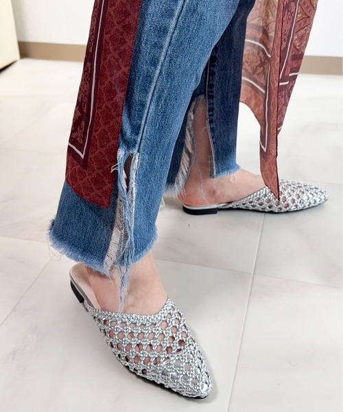 lus.（ラスドット） サンダル メッシュ編みミュールサンダル