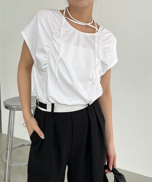 保障できる CAPRICIEUX LE'MAGE tシャツ 「待望の再入荷！」ギャザー トップス