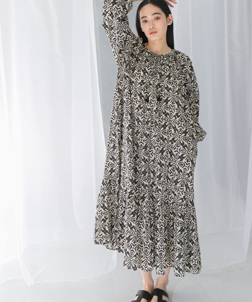 ワンピース sara mallika COTTON LUREX RIPPLE PRINT DRESS