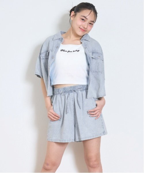 専用♡ LOVETOXIC セットアップ 「綿100％」デニムシャツセットアップ