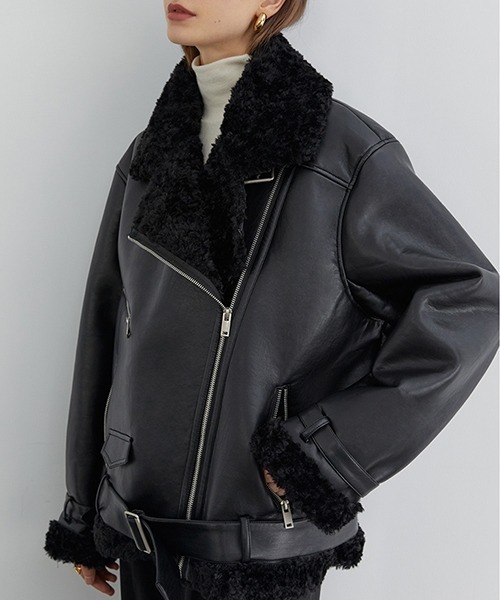 Fano Studio 黒 レザージャケット Sサイズ Fano Studios」 ライダースジャケット S ブラック レディース