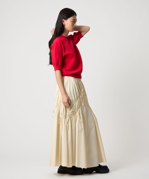 エムミーエメ　カットアウトリボンギャザートップス　スカート エムミーエメ カットアウトリボンギャザートップス スカート