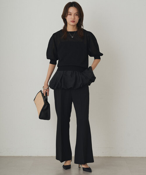 【関税込み】DRAE ブラック Den シームレス ラウンジパンツ Loungedress パンツ ライトセミフレアパンツ レディース