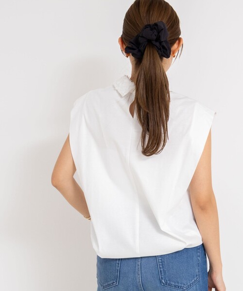 「NOLLEY'S」 半袖カットソー FREE ホワイト レディース NOLLEY'S tシャツ 衿付きプルオーバーカットソー レディース