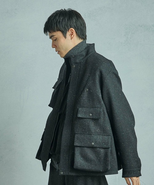 ブルゾン アウター 「50th Anniv . 菊池武夫」HARRIS TWEED COLOR NEP BLOUSON メンズの画像