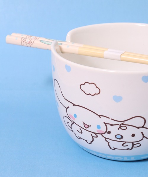 sanrio（サンリオ） 食器 (SK)「sanrio」陶器製 ボウル ＆ 竹箸 セット