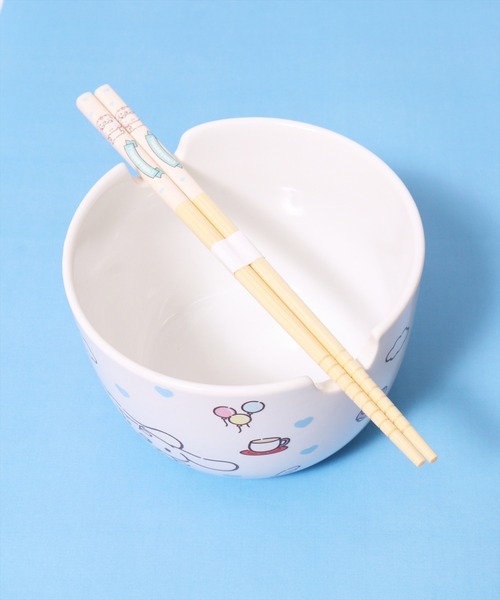 sanrio（サンリオ） 食器 (SK)「sanrio」陶器製 ボウル ＆ 竹箸 セット
