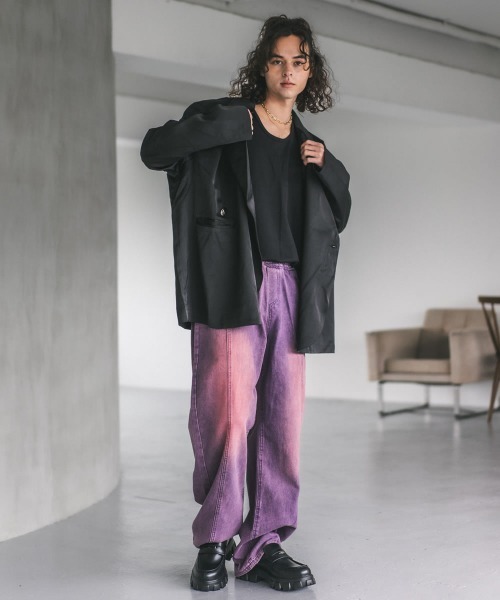 「Shoowtime」 加工デニムパンツ SMALL ネイビー メンズ