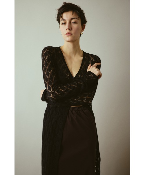 RIM.ARK カーディガン Lace knit gown レースニットガウン レディース