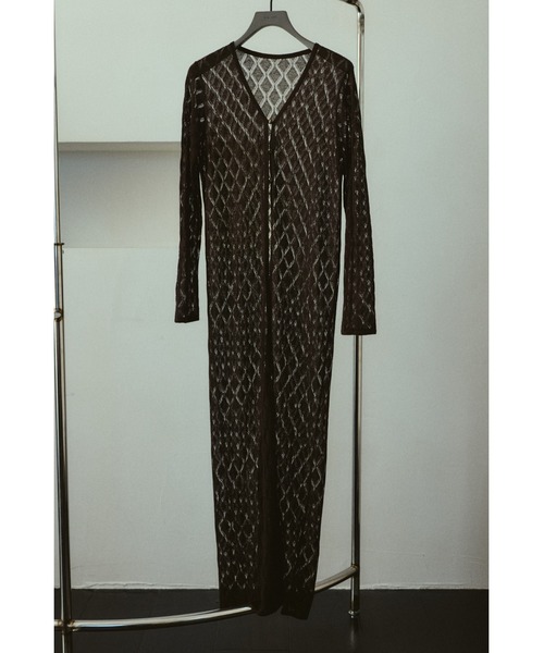 RIM.ARK カーディガン Lace knit gown レースニットガウン レディース