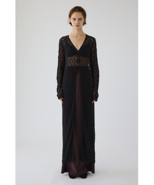 【美品】RIM.ARK リムアーク カバードニットガウン ブラック RIM.ARK カーディガン Lace knit gown レースニットガウン レディース