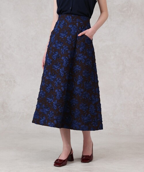 ANAYI（アナイ） スカート ラメフラワーフクレジャガードフレア