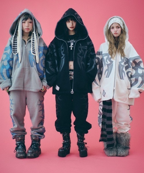 GALFY パーカー GALFY ガルフィー ツギハギゾンビパーカー 144016 #20 BLACK #70