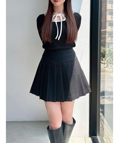 Coyseio 黒のプリーツミニスカート ベルト付きチェーンプリーツミニスカート – WEGO ONLINE STORE